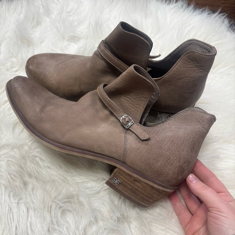 Sam Edelman “Palmer” Leather Ankle Bootie in Taupe size 8.5 Women’s